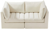 Jacob Velvet Modular Sofa - Luxurious Contemporary Seating with Deep Channel Tufting & Easy Attachment