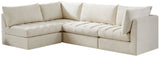 Jacob Velvet Modular Sectional Sofa - Luxurious Black Upholstery with Deep Channel Tufting Design
