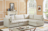 Jacob Velvet Modular Sectional Sofa - Luxurious Black Upholstery with Deep Channel Tufting Design