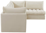 Jacob Velvet Modular Sectional Sofa - Luxurious Black Upholstery with Deep Channel Tufting Design