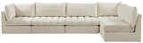 Jacob Velvet Modular Sectional Sofa - Luxurious Black Upholstery with Deep Channel Tufting Design
