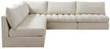 Jacob Velvet Modular Sectional Sofa - Luxurious Black Upholstery with Deep Channel Tufting Design