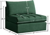 Jacob Modular Armless Chair - Luxurious Soft Upholstery, Deep Channel Tufting, Contemporary Design