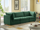 Jacob Velvet Modular Sofa - Luxurious Contemporary Seating with Deep Channel Tufting & Easy Attachment