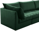 Jacob Velvet Modular Sofa - Luxurious Contemporary Seating with Deep Channel Tufting & Easy Attachment
