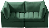 Jacob Velvet Modular Sofa - Luxurious Contemporary Seating with Deep Channel Tufting & Easy Attachment