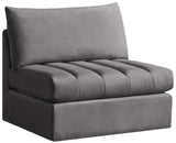 Jacob Modular Armless Chair - Luxurious Soft Upholstery, Deep Channel Tufting, Contemporary Design
