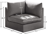 Jacob Modular Corner Chair - Luxurious Velvet Upholstery, Deep Channel Tufting, Contemporary Design