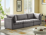 Jacob Velvet Modular Sofa - Luxurious Contemporary Seating with Deep Channel Tufting & Easy Attachment