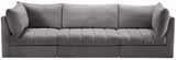 Jacob Velvet Modular Sofa - Luxurious Contemporary Seating with Deep Channel Tufting & Easy Attachment