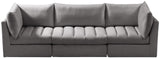 Jacob Velvet Modular Sofa - Luxurious Contemporary Seating with Deep Channel Tufting & Easy Attachment