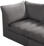 Jacob Velvet Modular Sofa - Luxurious Contemporary Seating with Deep Channel Tufting & Easy Attachment