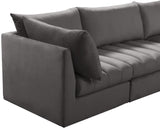 Jacob Velvet Modular Sofa - Luxurious Contemporary Seating with Deep Channel Tufting & Easy Attachment