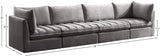 Jacob Velvet Modular Sofa - Luxurious Contemporary Seating with Deep Channel Tufting & Easy Attachment