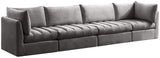 Jacob Velvet Modular Sofa - Luxurious Contemporary Seating with Deep Channel Tufting & Easy Attachment