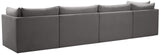 Jacob Velvet Modular Sofa - Luxurious Contemporary Seating with Deep Channel Tufting & Easy Attachment