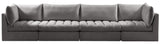 Jacob Velvet Modular Sofa - Luxurious Contemporary Seating with Deep Channel Tufting & Easy Attachment