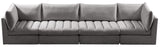 Jacob Velvet Modular Sofa - Luxurious Contemporary Seating with Deep Channel Tufting & Easy Attachment