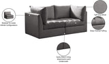 Jacob Velvet Modular Sofa - Luxurious Contemporary Seating with Deep Channel Tufting & Easy Attachment