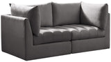 Jacob Velvet Modular Sofa - Luxurious Contemporary Seating with Deep Channel Tufting & Easy Attachment