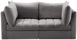 Jacob Velvet Modular Sofa - Luxurious Contemporary Seating with Deep Channel Tufting & Easy Attachment