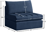 Jacob Modular Armless Chair - Luxurious Soft Upholstery, Deep Channel Tufting, Contemporary Design