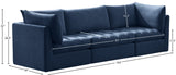Jacob Velvet Modular Sofa - Luxurious Contemporary Seating with Deep Channel Tufting & Easy Attachment