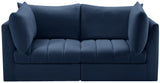 Jacob Velvet Modular Sofa - Luxurious Contemporary Seating with Deep Channel Tufting & Easy Attachment