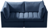 Jacob Velvet Modular Sofa - Luxurious Contemporary Seating with Deep Channel Tufting & Easy Attachment