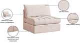 Jacob Modular Armless Chair - Luxurious Soft Upholstery, Deep Channel Tufting, Contemporary Design