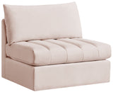 Jacob Modular Armless Chair - Luxurious Soft Upholstery, Deep Channel Tufting, Contemporary Design