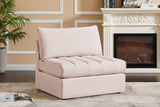 Jacob Modular Armless Chair - Luxurious Soft Upholstery, Deep Channel Tufting, Contemporary Design