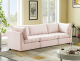Jacob Velvet Modular Sofa - Luxurious Contemporary Seating with Deep Channel Tufting & Easy Attachment