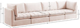 Jacob Velvet Modular Sofa - Luxurious Contemporary Seating with Deep Channel Tufting & Easy Attachment