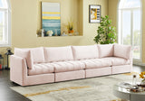 Jacob Velvet Modular Sofa - Luxurious Contemporary Seating with Deep Channel Tufting & Easy Attachment