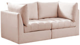 Jacob Velvet Modular Sofa - Luxurious Contemporary Seating with Deep Channel Tufting & Easy Attachment