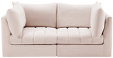 Jacob Velvet Modular Sofa - Luxurious Contemporary Seating with Deep Channel Tufting & Easy Attachment