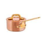Mauviel M'MINIS Copper Sauce Pan With Lid, Brass Handles, 3.54-In
