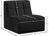 Relax Contemporary Armless Chair with Soft Upholstery, Biscuit Tufting & Modular Design for Versatility