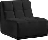 Relax Contemporary Armless Chair with Soft Upholstery, Biscuit Tufting & Modular Design for Versatility