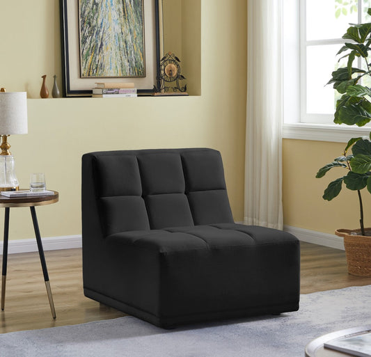 Relax Contemporary Armless Chair with Soft Upholstery, Biscuit Tufting & Modular Design for Versatility