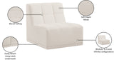 Relax Contemporary Armless Chair with Soft Upholstery, Biscuit Tufting & Modular Design for Versatility