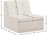 Relax Contemporary Armless Chair with Soft Upholstery, Biscuit Tufting & Modular Design for Versatility