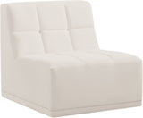 Relax Contemporary Armless Chair with Soft Upholstery, Biscuit Tufting & Modular Design for Versatility