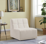 Relax Contemporary Armless Chair with Soft Upholstery, Biscuit Tufting & Modular Design for Versatility