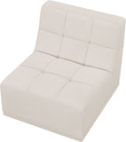 Relax Contemporary Armless Chair with Soft Upholstery, Biscuit Tufting & Modular Design for Versatility