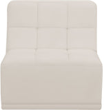 Relax Contemporary Armless Chair with Soft Upholstery, Biscuit Tufting & Modular Design for Versatility