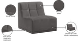 Relax Contemporary Armless Chair with Soft Upholstery, Biscuit Tufting & Modular Design for Versatility