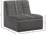 Relax Contemporary Armless Chair with Soft Upholstery, Biscuit Tufting & Modular Design for Versatility