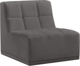 Relax Contemporary Armless Chair with Soft Upholstery, Biscuit Tufting & Modular Design for Versatility